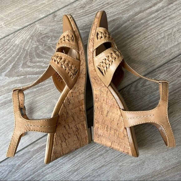 Locale Braided Leather Cork Wedge Heel Sandal - Picture 8 of 11